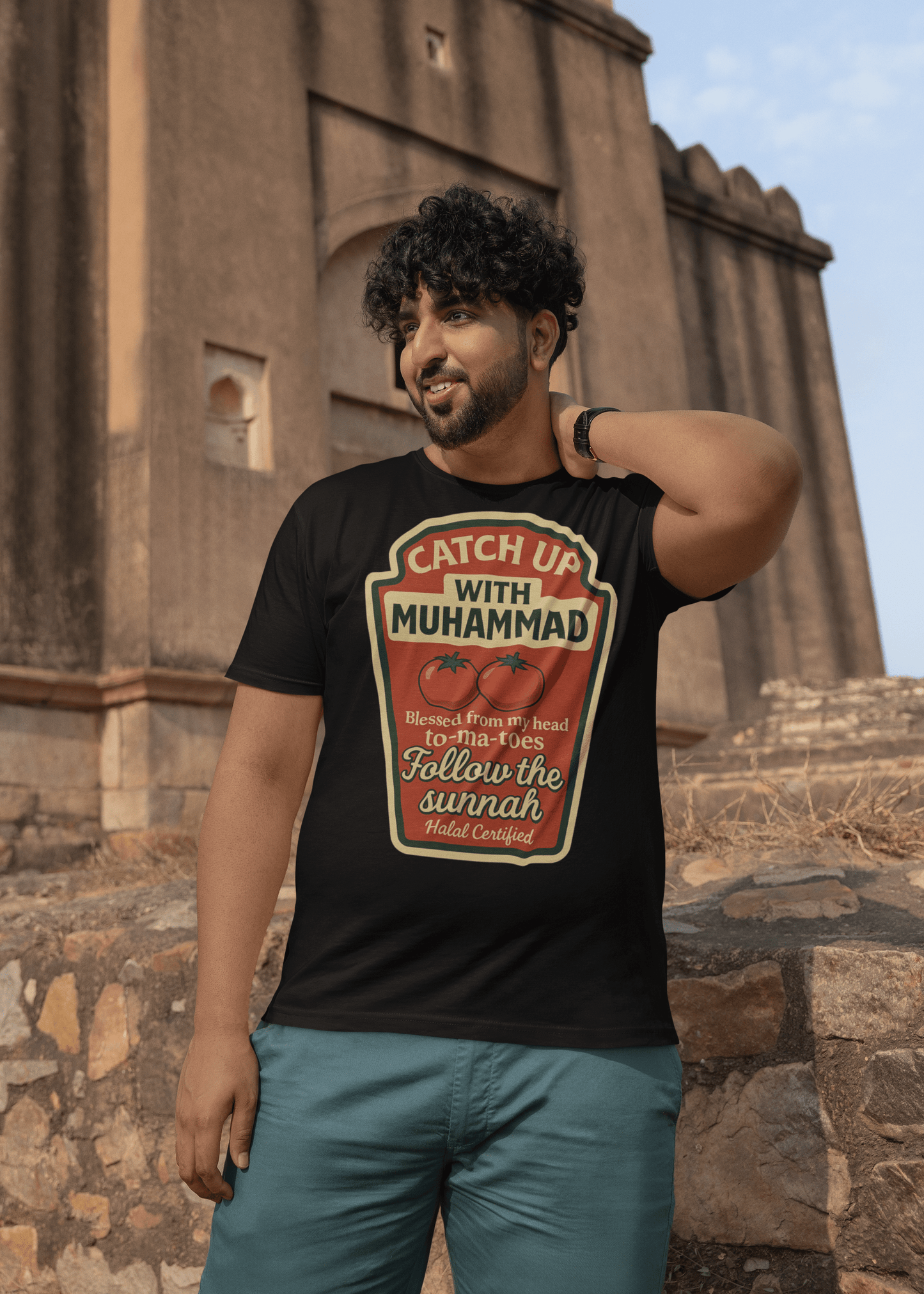 Catch Up Sunnah – Funny Halal Ketchup T-Shirt